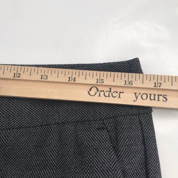Ann Taylor Factory Pant Womens 10 Black White Flat Front Pockets Trouser - Picture 7 of 11